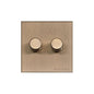 Winchester Range Antique Brass Switches & Sockets, W91 - 2 Gang Dimmer 250 watts (Compatible with halogen/ incandescent bulbs) by Heritage Brass By M-Marcus