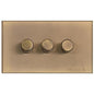 Winchester Range Antique Brass Switches & Sockets, W91 - 3 Gang Dimmer 400 watts (Compatible with halogen/ incandescent bulbs) by Heritage Brass By M-Marcus