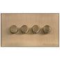 Winchester Range Antique Brass Switches & Sockets, W91 - 4 Gang Dimmer 250 watts (Compatible with halogen/ incandescent bulbs) by Heritage Brass By M-Marcus