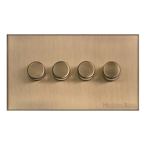 Winchester Range Antique Brass Switches & Sockets, W91 - 4G Multi Location Primary Dimmer by Heritage Brass By M-Marcus