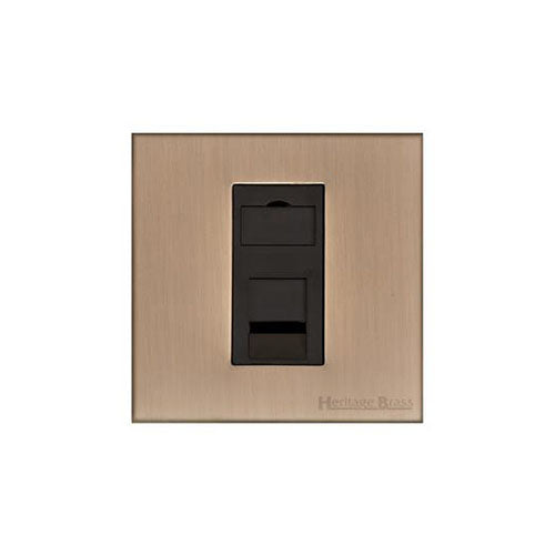 Winchester Range Antique Brass Switches & Sockets, W91 - 1 Gang RJ11 by Heritage Brass By M-Marcus
