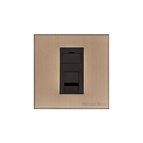 Winchester Range Antique Brass Switches & Sockets, W91 - 1 Gang CAT6 by Heritage Brass By M-Marcus