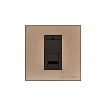 Winchester Range Antique Brass Switches & Sockets, W91 - 1 Gang CAT6 by Heritage Brass By M-Marcus
