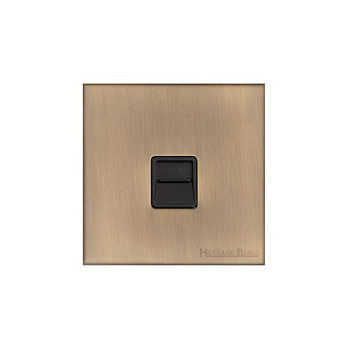 Winchester Range Antique Brass Switches & Sockets, W91 - 1 Gang Secondary Line Socket by Heritage Brass By M-Marcus