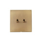 Windsor Range Antique Brass Switches & Sockets, WN91 - 2 Gang Stockholm Toggle by Heritage Brass By M-Marcus