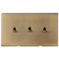 Winchester Range Antique Brass Switches & Sockets, W91 - 3 Gang Stockholm Toggle by Heritage Brass By M-Marcus