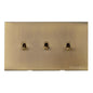 Windsor Range Antique Brass Switches & Sockets, WN91 - 3 Gang Stockholm Toggle by Heritage Brass By M-Marcus