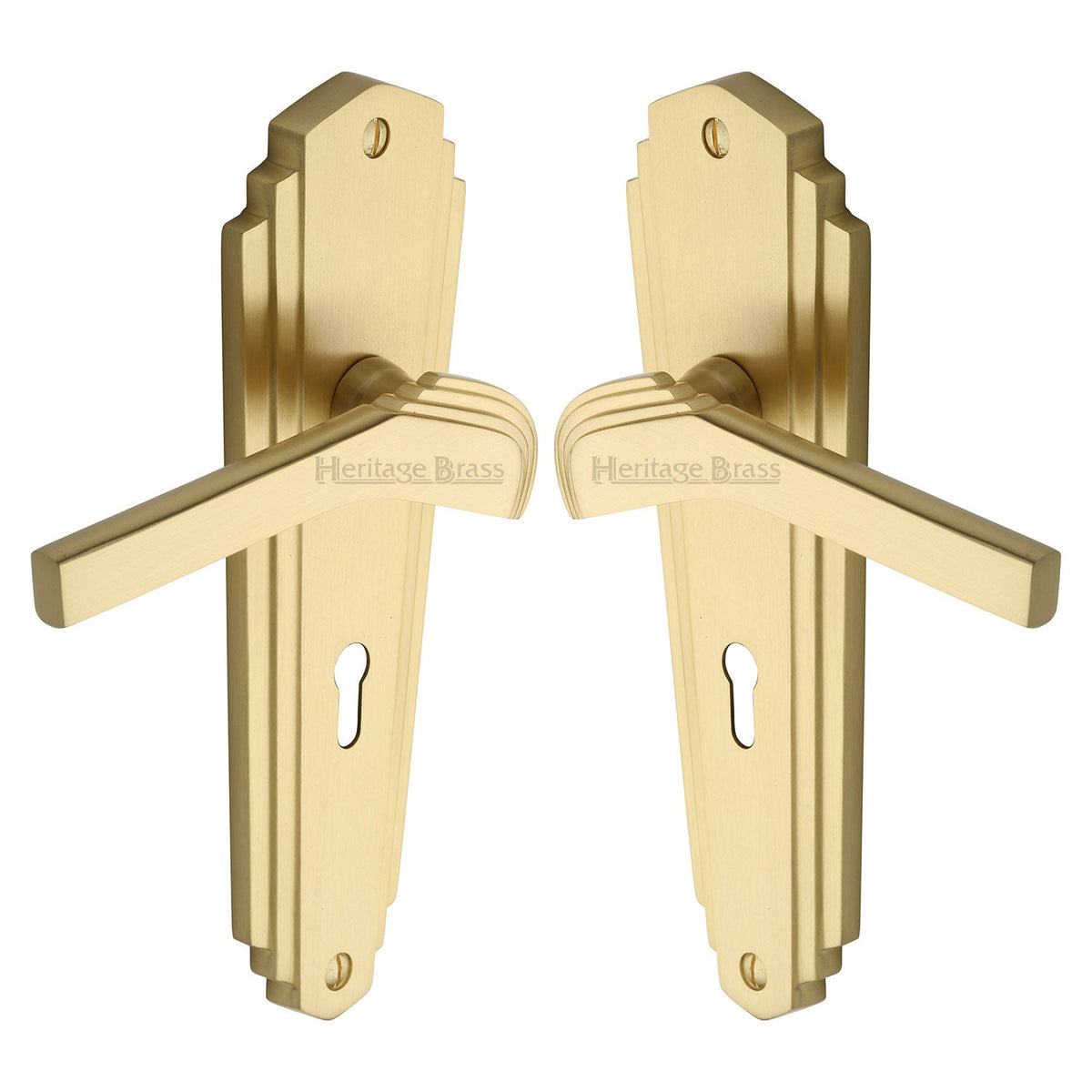 Waldorf Door Handle on Plate by M Marcus - Heritage Brass