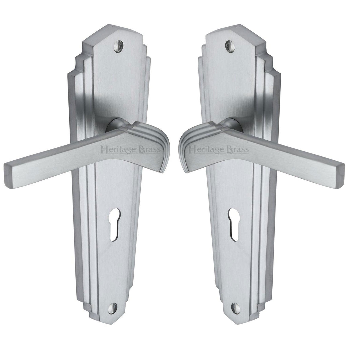 Waldorf Door Handle on Plate by M Marcus - Heritage Brass