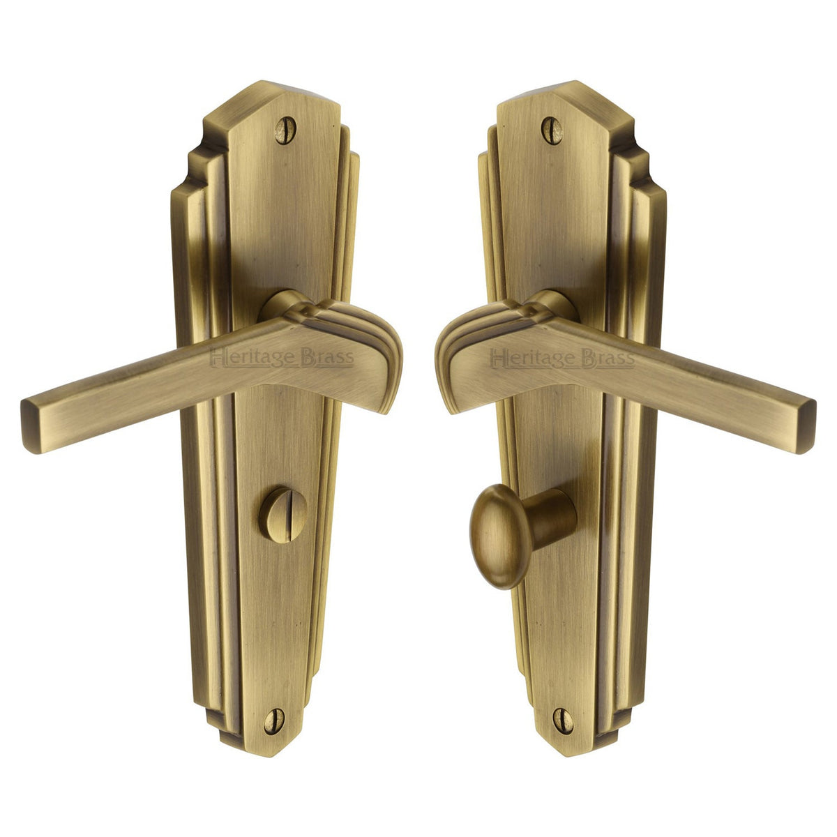 Waldorf Door Handle on Plate by M Marcus - Heritage Brass