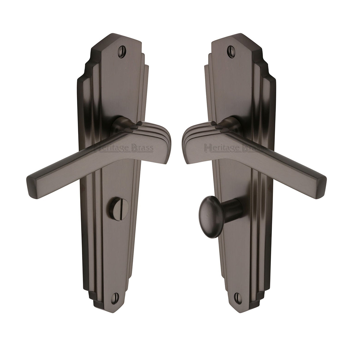Waldorf Door Handle on Plate by M Marcus - Heritage Brass