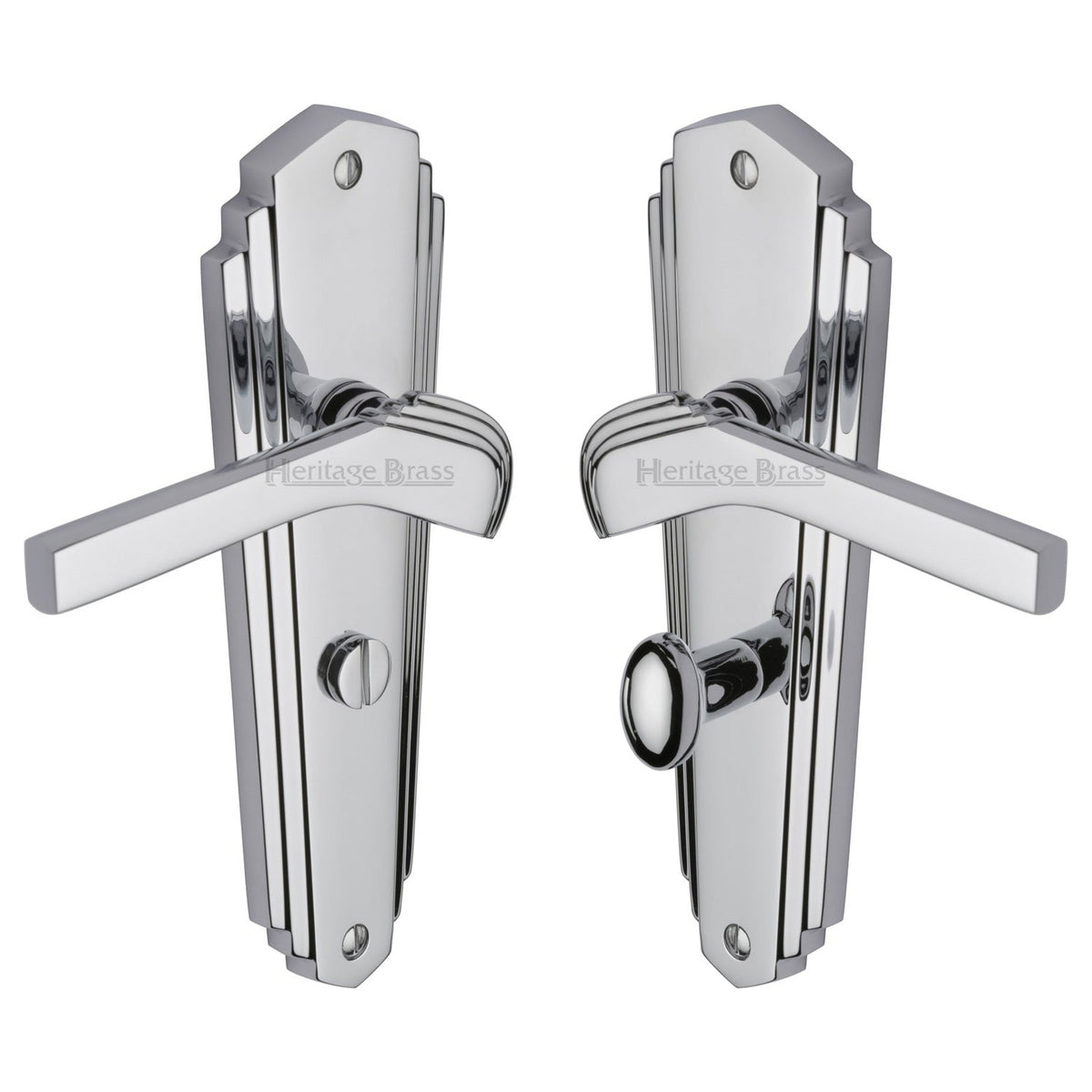 Waldorf Door Handle on Plate by M Marcus - Heritage Brass