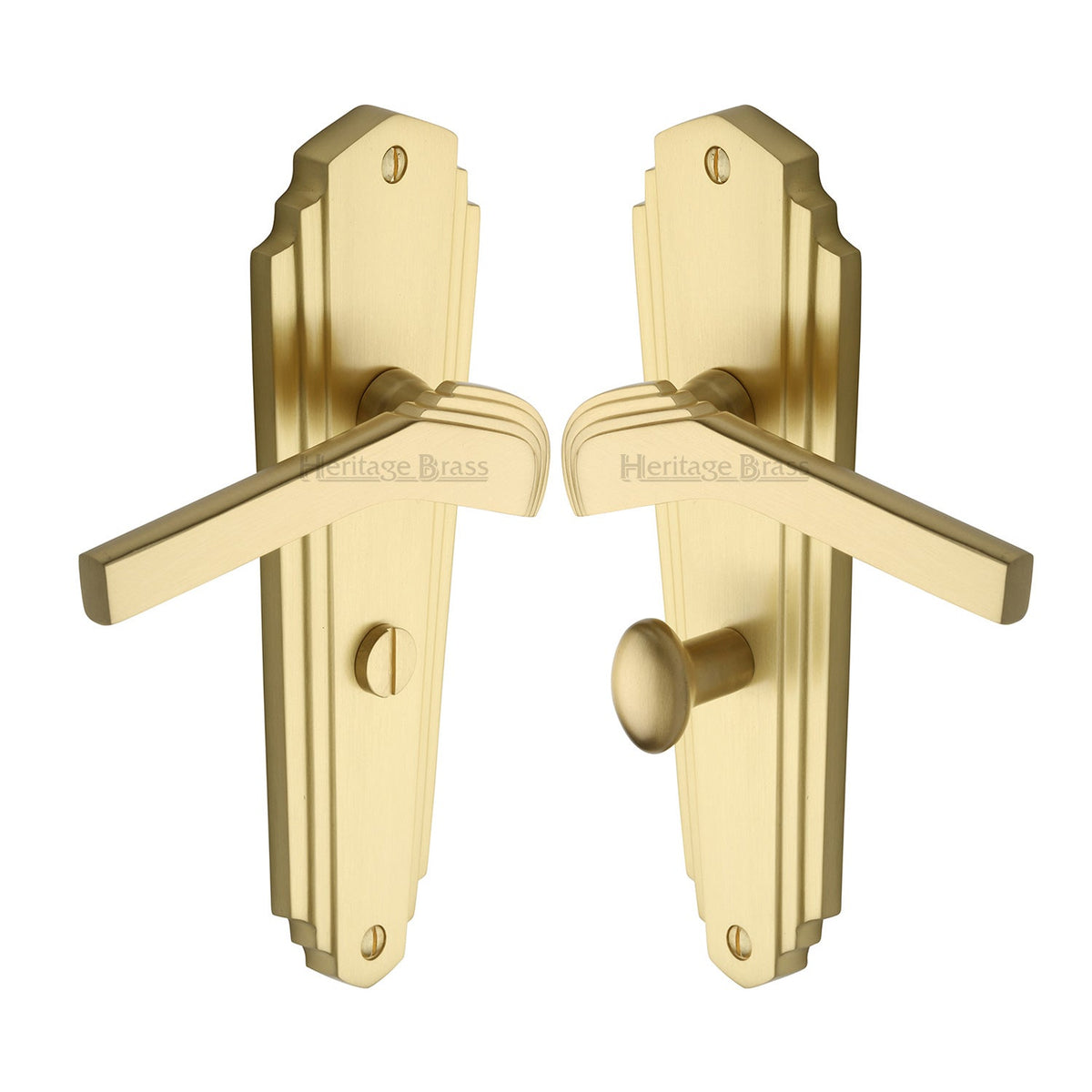 Waldorf Door Handle on Plate by M Marcus - Heritage Brass