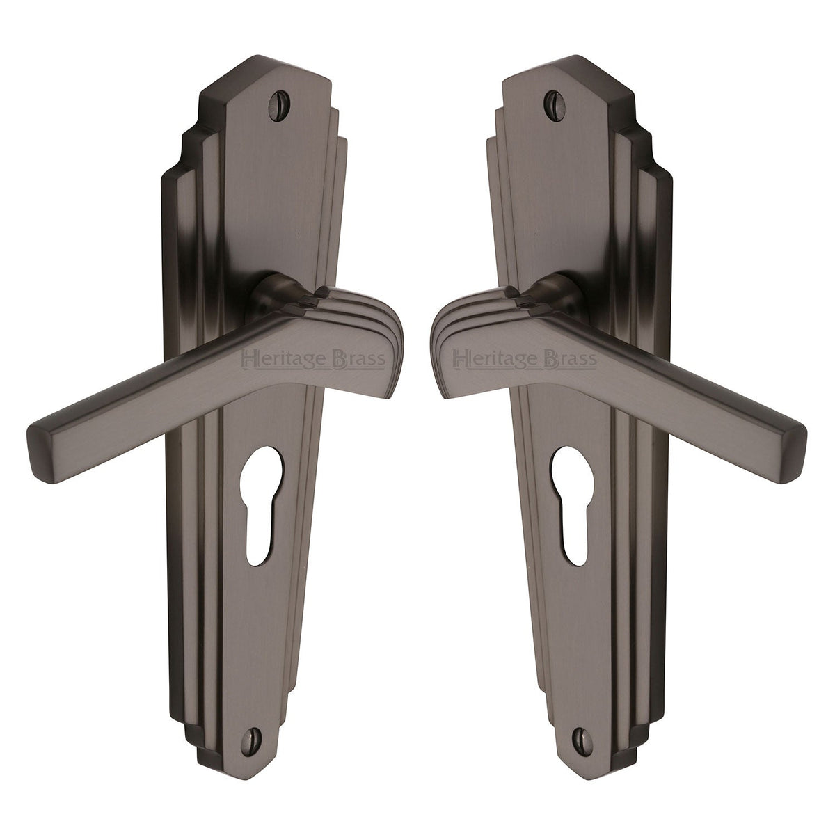 Waldorf Door Handle on Plate by M Marcus - Heritage Brass