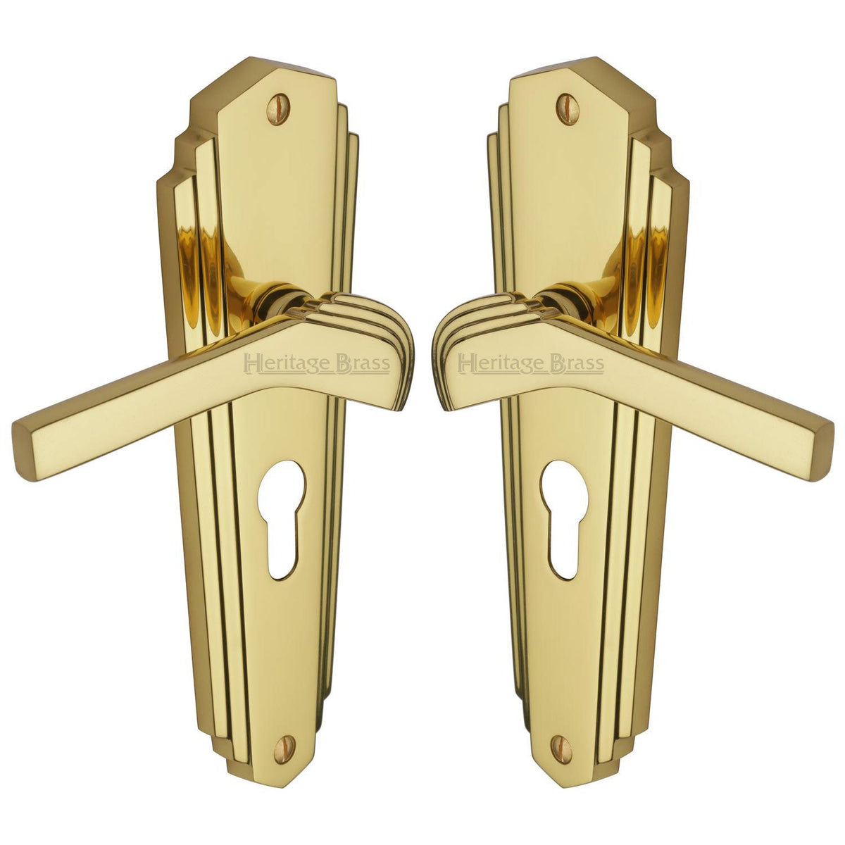 Waldorf Door Handle on Plate by M Marcus - Heritage Brass