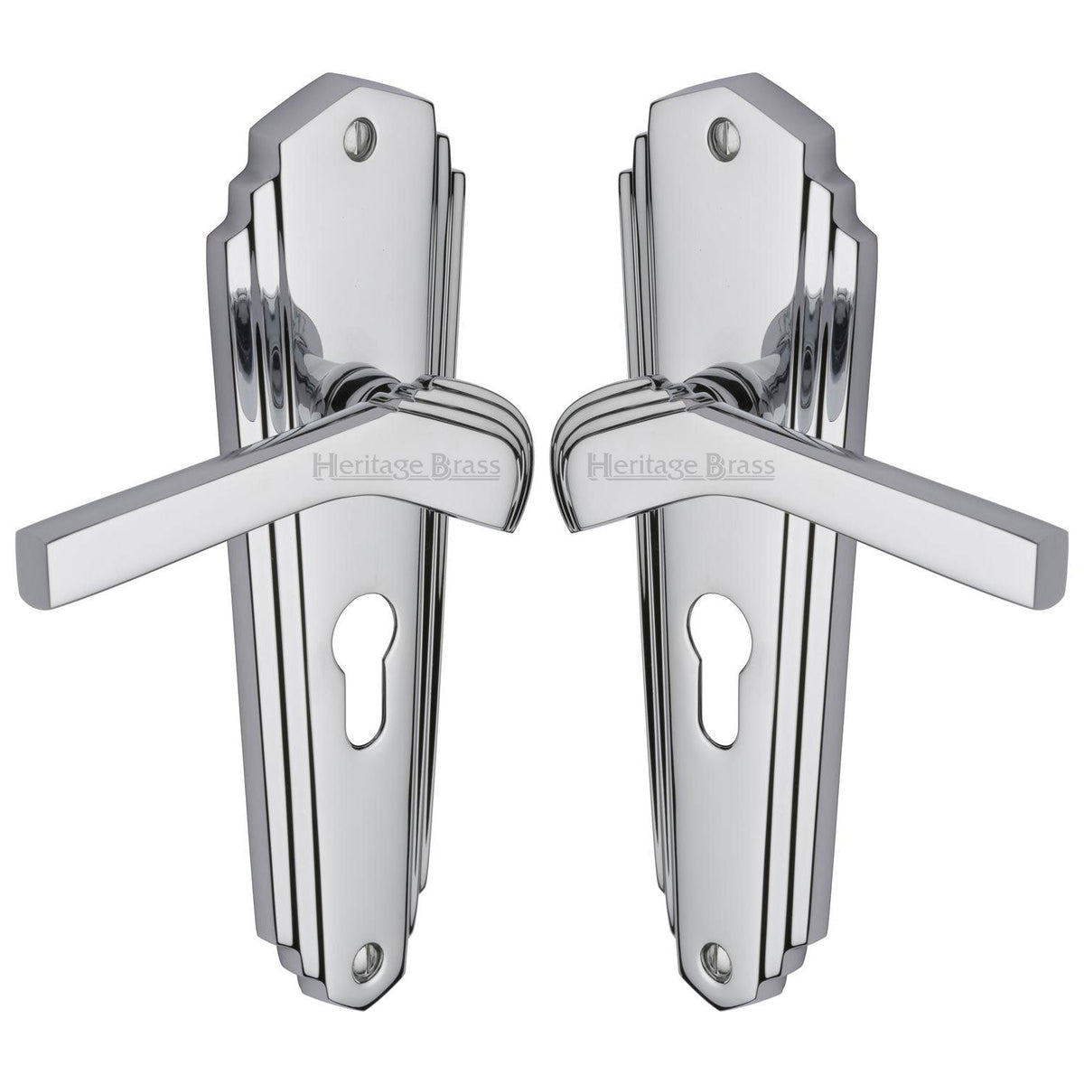 Waldorf Door Handle on Plate by M Marcus - Heritage Brass