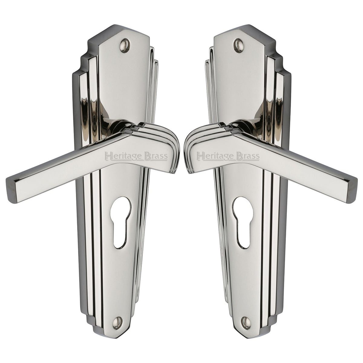 Waldorf Door Handle on Plate by M Marcus - Heritage Brass