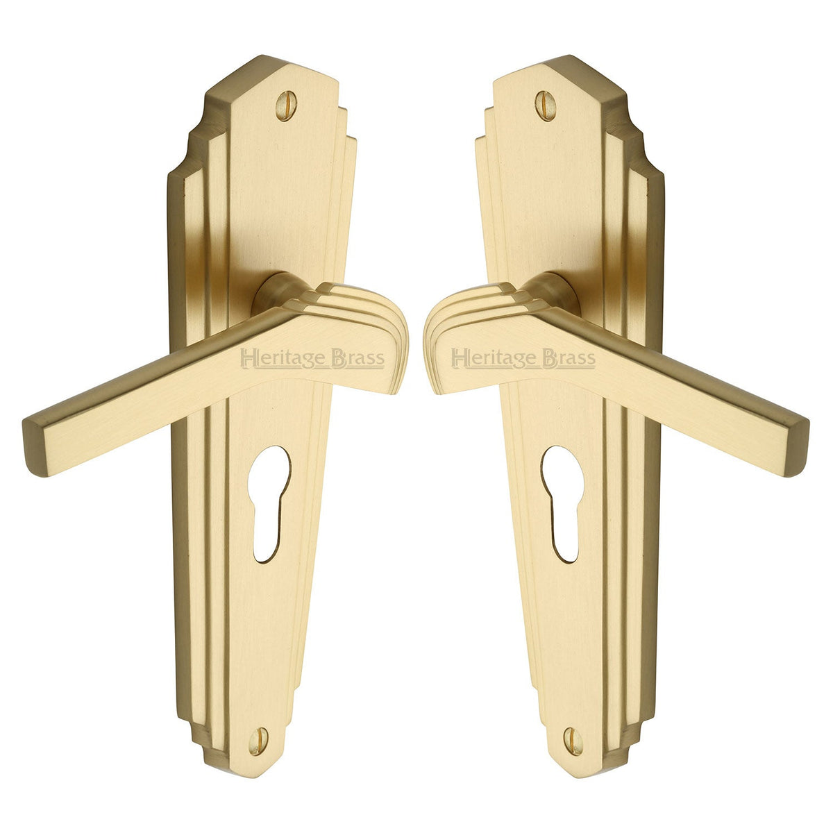 Waldorf Door Handle on Plate by M Marcus - Heritage Brass