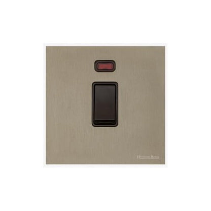Windsor Range Aged Pewter Switches & Sockets, WAP - 20A Double Pole Switch with Neon by Heritage Brass By M-Marcus