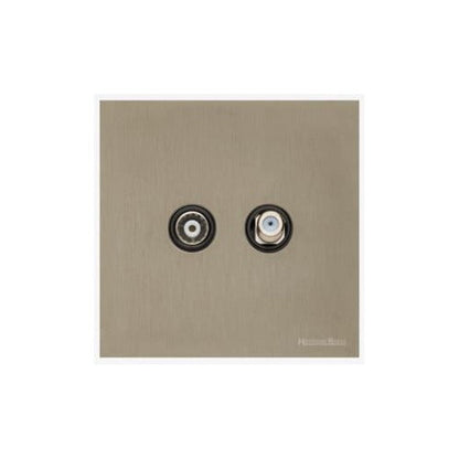 Windsor Range Aged Pewter Switches & Sockets, WAP - TV/Satellite Socket by Heritage Brass By M-Marcus