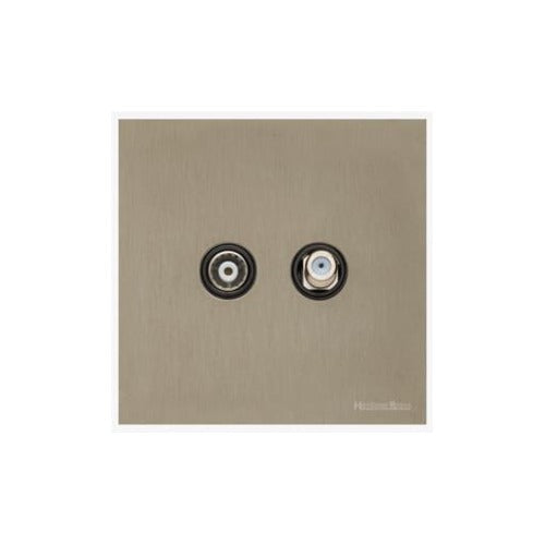 Windsor Range Aged Pewter Switches & Sockets, WAP - TV/Satellite Socket by Heritage Brass By M-Marcus