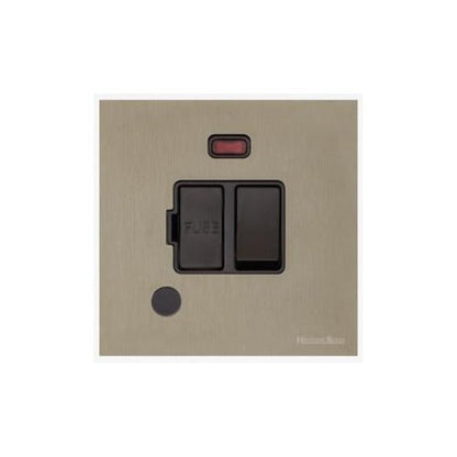 Windsor Range Aged Pewter Switches & Sockets, WAP - Switched Spur with Neon + Cord (13 Amp) by Heritage Brass By M-Marcus