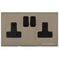 Windsor Range Aged Pewter Switches & Sockets, WAP - Double Socket (13 Amp) by Heritage Brass By M-Marcus