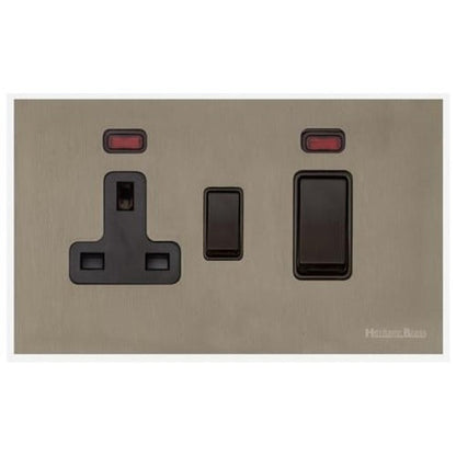 Windsor Range Aged Pewter Switches & Sockets, WAP - 45A Cooker Unit + 13A Socket by Heritage Brass By M-Marcus
