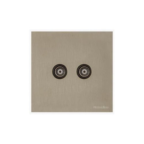 Windsor Range Aged Pewter Switches & Sockets, WAP - TV/FM Diplexed Socket by Heritage Brass By M-Marcus