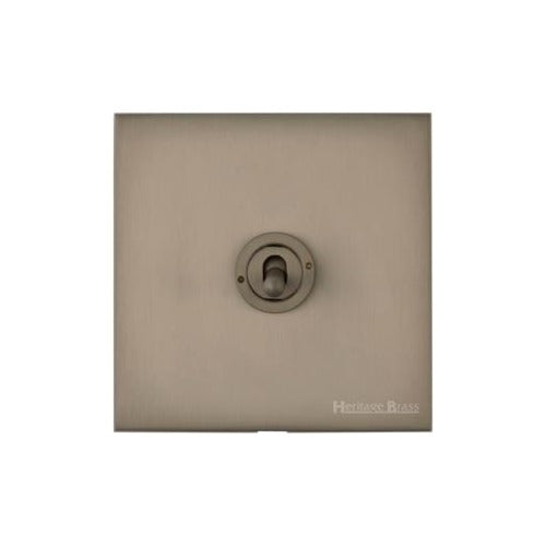 Windsor Range Aged Pewter Switches & Sockets, WAP - 1 Gang Intermediate Toggle Switch by Heritage Brass By M-Marcus