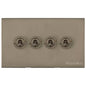 Windsor Range Aged Pewter Switches & Sockets, WAP - 4 Gang Toggle Switch by Heritage Brass By M-Marcus