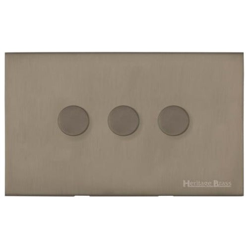 Windsor Range Aged Pewter Switches & Sockets, WAP - 3 Gang Dimmer 400 watts (Compatible with halogen/ incandescent bulbs) by Heritage Brass By M-Marcus