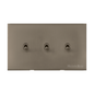 Windsor Range Aged Pewter Switches & Sockets, WAP - 3 Gang Stockholm Toggle by Heritage Brass By M-Marcus