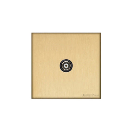 Windsor Range Matt Brass Switches & Sockets, WN40 - 1 Gang Non-Isolated TV Coaxial Socket by Heritage Brass By M-Marcus