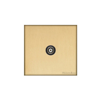 Windsor Range Matt Brass Switches & Sockets, WN40 - 1 Gang Non-Isolated TV Coaxial Socket by Heritage Brass By M-Marcus