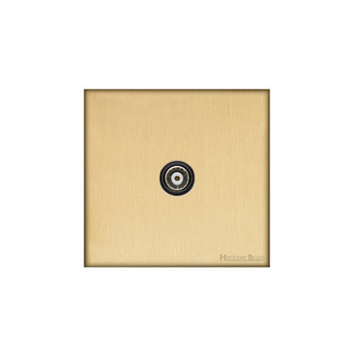 Windsor Range Matt Brass Switches & Sockets, WN40 - 1 Gang Isolated TV Coaxial Socket by Heritage Brass By M-Marcus