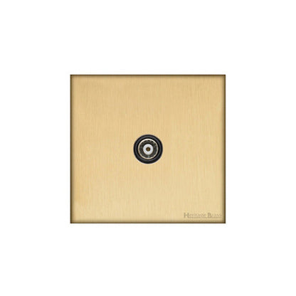 Windsor Range Matt Brass Switches & Sockets, WN40 - 1 Gang Isolated TV Coaxial Socket by Heritage Brass By M-Marcus