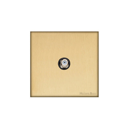 Windsor Range Satin Brass Switches & Sockets, WN44 - 1 Gang Satellite Socket by Heritage Brass By M-Marcus