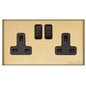 Windsor Range Satin Brass Switches & Sockets, WN44 - Double Socket (13 Amp) by Heritage Brass By M-Marcus