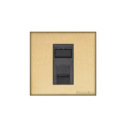 Windsor Range Matt Brass Switches & Sockets, WN40 - 1 Gang CAT6 by Heritage Brass By M-Marcus