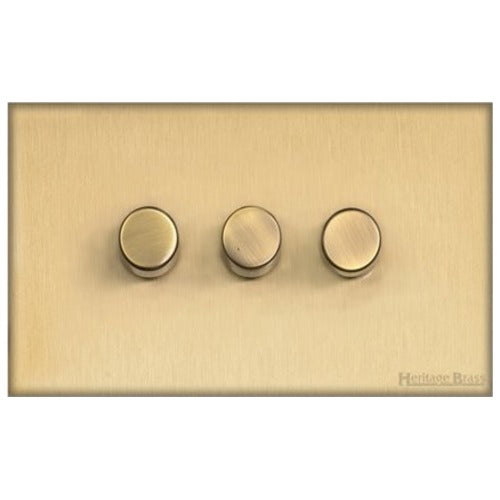 Windsor Range Satin Brass Switches & Sockets, WN44 - 3G Multi Location Primary Dimmer by Heritage Brass By M-Marcus