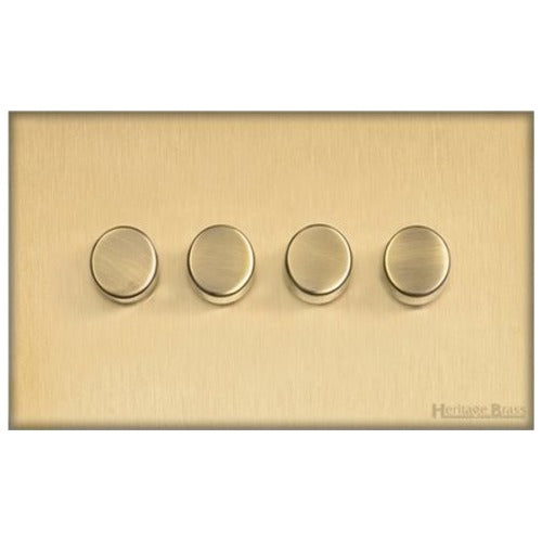 Windsor Range Satin Brass Switches & Sockets, WN44 - 4G Multi Location Primary Dimmer by Heritage Brass By M-Marcus