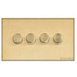 Windsor Range Satin Brass Switches & Sockets, WN44 - 4 Gang Dimmer 400 watts(Compatible with halogen/ incandescent bulbs) by Heritage Brass By M-Marcus