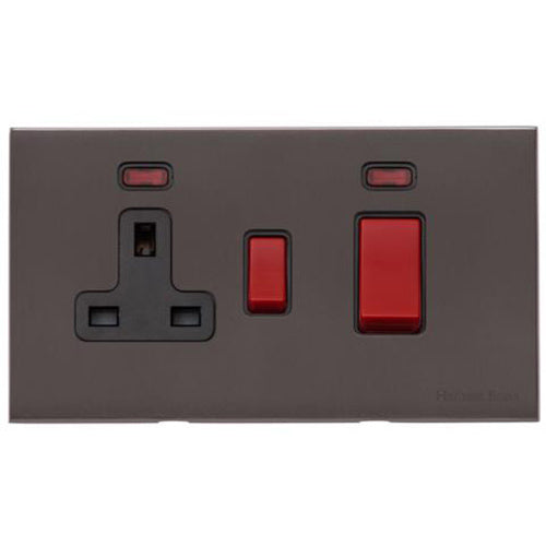 Windsor Range Matt Bronze Switches & Sockets, WN9 - 45A Cooker Unit + 13A Socket by Heritage Brass By M-Marcus