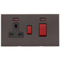 Windsor Range Matt Bronze Switches & Sockets, WN9 - 45A Cooker Unit + 13A Socket by Heritage Brass By M-Marcus