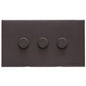 Windsor Range Matt Bronze Switches & Sockets, WN9 - 3 Gang Dimmer 250 watts (Compatible with halogen/ incandescent bulbs) by Heritage Brass By M-Marcus