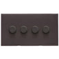 Windsor Range Matt Bronze Switches & Sockets, WN9 - 4 Gang Dimmer 250 watts (Compatible with halogen/ incandescent bulbs) by Heritage Brass By M-Marcus