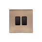 Windsor Range Antique Brass Switches & Sockets, WN91 - 2 Gang Rocker Switch by Heritage Brass By M-Marcus