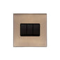 Windsor Range Antique Brass Switches & Sockets, WN91 - 3 Gang Rocker Switch by Heritage Brass By M-Marcus