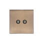 Windsor Range Antique Brass Switches & Sockets, WN91 - 2 Gang TV Coaxial Socket by Heritage Brass By M-Marcus